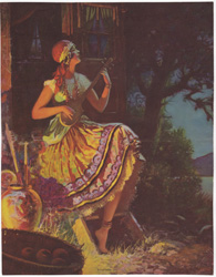 Original vintage calendar / poster art print from the 1920s-1940s